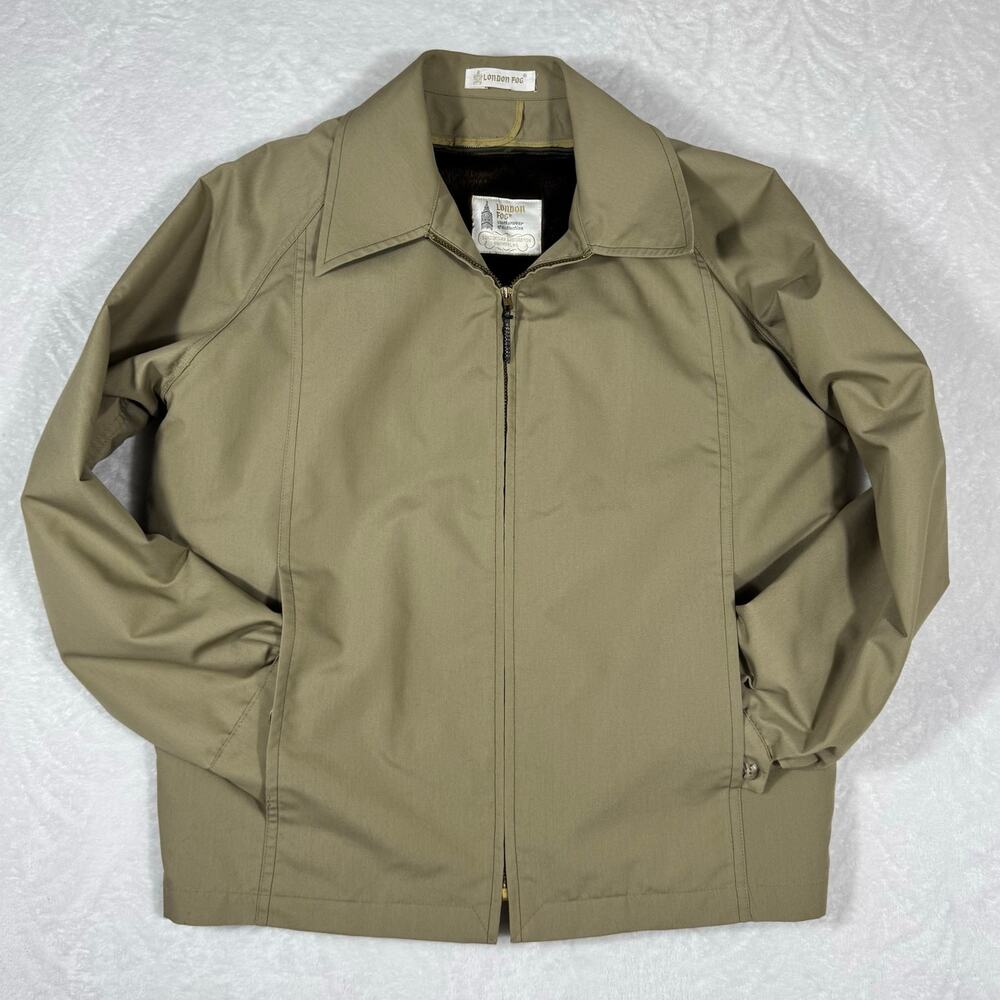 VTG London Fog Men's 40Reg Harrington Jacket Removable‎ Faux Fur Lining Tan 70's
